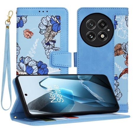 Husa pentru OnePlus 13 - FlipCraft - Design Floral - Vibrant Blue
