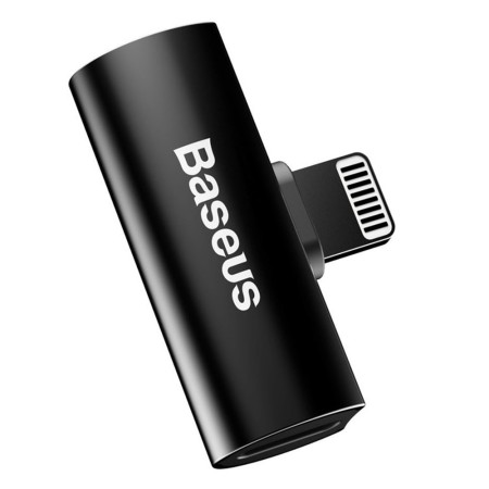 Adaptor audio Baseus L46 CAL46-01, Lightning la 2x Lightning 2A, Negru