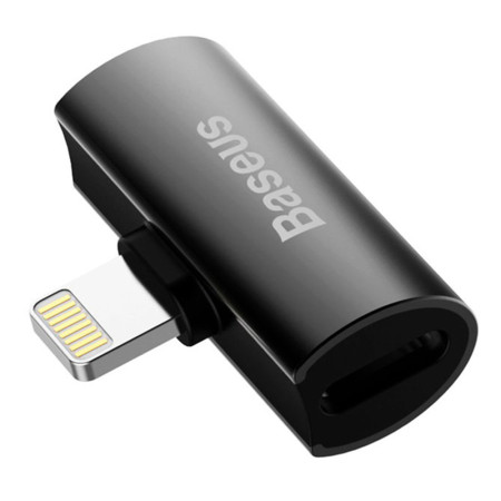Adaptor audio Baseus L46 CAL46-01, Lightning la 2x Lightning 2A, Negru