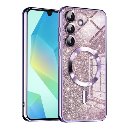 Husa pentru Samsung Galaxy A16, Glitter MagSafe, Atasare Magnetica, Light Purple