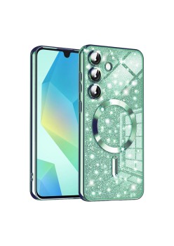 Husa pentru Samsung Galaxy A16, Glitter MagSafe, Atasare Magnetica, Light Green