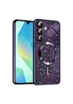 Husa pentru Samsung Galaxy A16, Glitter MagSafe, Atasare Magnetica, Deep Purple