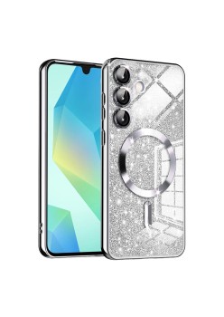 Husa pentru Samsung Galaxy A16, Glitter MagSafe, Atasare Magnetica, Silver