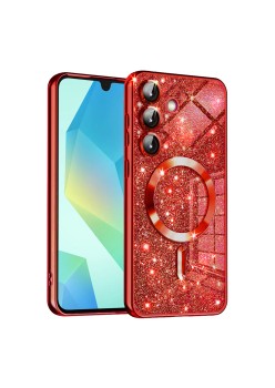Husa pentru Samsung Galaxy A16, Glitter MagSafe, Atasare Magnetica, Red