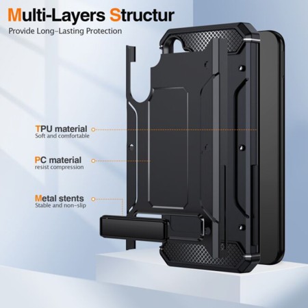 Husa Antisoc pentru Samsung Galaxy A56, Kickstand, Black