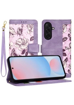 Husa pentru Samsung Galaxy A56 - FlipCraft - Design Floral - Mysterious Purple
