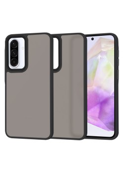 Husa pentru Samsung Galaxy A56 5G - HaloFrost - protectie la camere si finisaj mat - Smoke Black