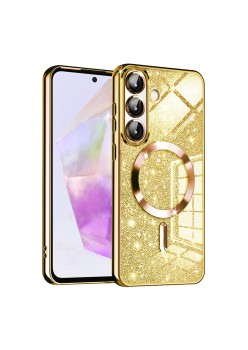 Husa pentru Samsung Galaxy A36, Glitter MagSafe, Atasare Magnetica, Gold