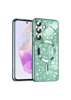 Husa pentru Samsung Galaxy A36, Glitter MagSafe, Atasare Magnetica, Light Green