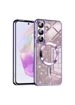 Husa pentru Samsung Galaxy A36, Glitter MagSafe, Atasare Magnetica, Light Purple