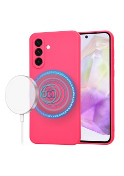 Husa pentru Samsung Galaxy A36 - MagSafe, Microfibra in interior, Hot Pink