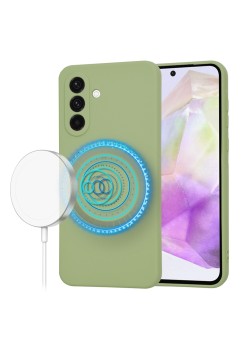 Husa pentru Samsung Galaxy A36 - MagSafe, Microfibra in interior,  Matcha