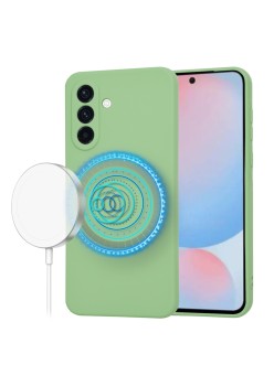 Husa pentru Samsung Galaxy A56 - MagSafe, Microfibra in interior, Mint Green