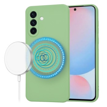 Husa pentru Samsung Galaxy A56 - MagSafe, Microfibra in interior, Mint Green