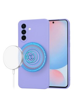 Husa pentru Samsung Galaxy A56 - MagSafe, Microfibra in interior,  Light Purple
