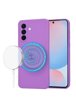 Husa pentru Samsung Galaxy A56 - MagSafe, Microfibra in interior, Purple