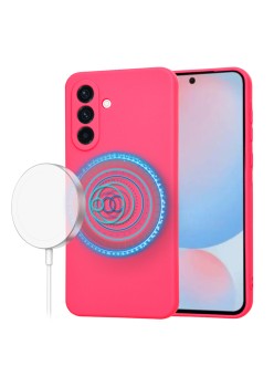 Husa pentru Samsung Galaxy A56 - MagSafe, Microfibra in interior, Hot Pink