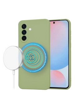 Husa pentru Samsung Galaxy A56 - MagSafe, Microfibra in interior, Matcha