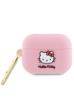 Husa pentru AirPods 3 - Hello Kitty Silicone 3D Kitty Head - Pink