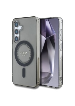 Husa pentru Samsung Galaxy S25 - Guess IML Rhinestones MagSafe - Black