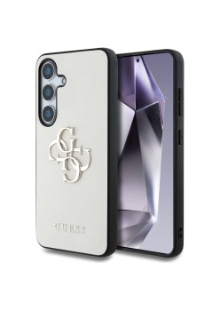 Husa pentru Samsung Galaxy S25 - Guess Hardcase 4G Grained Big and Classic Logo - Beige