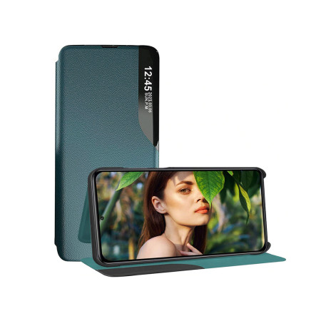Husa Tip Carte compatibila Xiaomi Redmi Note 13 5G, Stand View, Dark Green