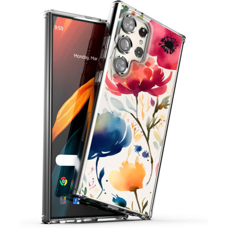 Husa pentru Samsung Galaxy S25 Ultra, Atasare Magnetica, MagSafe, Magsafe Model Floral 3