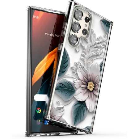 Husa personalizata pentru Samsung Galaxy S24 Ultra, MagSafe Atasare Magnetica, 3D Flower Medley 16