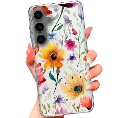 Husa personalizata compatibila Samsung Galaxy S23, MagSafe Atasare Magnetica, Antisoc, Model Floral 1