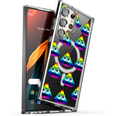 Husa personalizata pentru Samsung Galaxy S24 Ultra, MagSafe Atasare Magnetica, Rainbow Poop