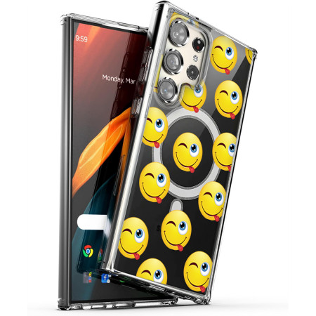 Husa personalizata pentru Samsung Galaxy S24 Ultra, MagSafe Atasare Magnetica, Winking Face With Tongue