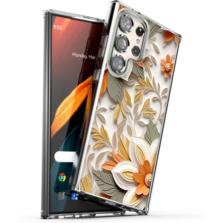 Husa pentru Samsung Galaxy S25 Ultra, Atasare Magnetica, 3D Flower Medley 3