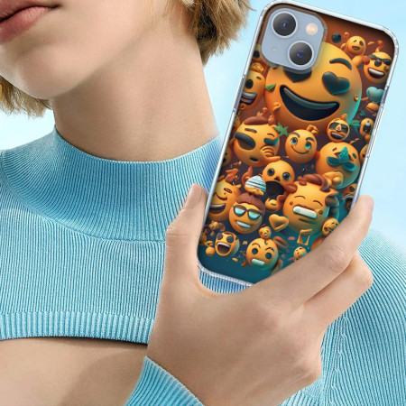Husa personalizata pentru Apple iPhone 13, MagSafe Atasare Magnetica, Antisoc, Emoji Faces