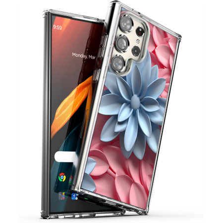 Husa personalizata pentru Samsung Galaxy S24 Ultra, MagSafe Atasare Magnetica, 3D Flower Medley 7