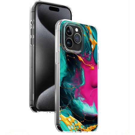 Husa personalizata compatibila Apple iPhone 15 Pro, MagSafe Atasare Magnetica, Antisoc, Neons And Brights 22