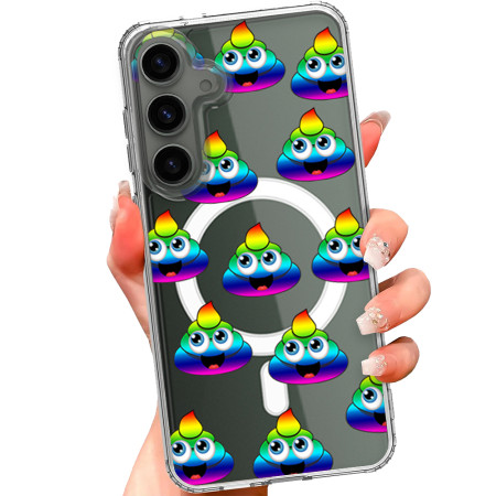 Husa personalizata pentru Samsung Galaxy S24, MagSafe Atasare Magnetica, Rainbow Poop