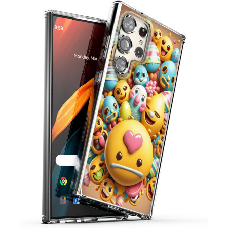 Husa personalizata pentru Samsung Galaxy S24 Ultra, MagSafe Atasare Magnetica, Emoji Smile