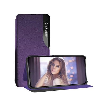 Husa Tip Carte compatibila Honor Magic 6 Lite, Stand View, Purple