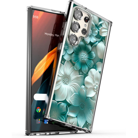 Husa personalizata pentru Samsung Galaxy S23 Ultra, MagSafe Atasare Magnetica, 3D Flower Medley 8