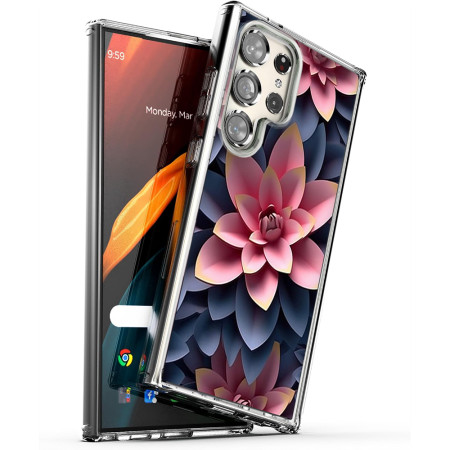 Husa personalizata pentru Samsung Galaxy S24 Ultra, MagSafe Atasare Magnetica, 3D Flower Medley 15