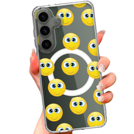Husa personalizata pentru Samsung Galaxy S24, MagSafe Atasare Magnetica, Grinning face with big eyes