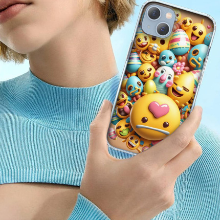 Husa personalizata pentru Apple iPhone 15, MagSafe Atasare Magnetica, Antisoc, Emoji Smile