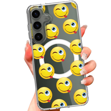 Husa personalizata pentru Samsung Galaxy S24, MagSafe Atasare Magnetica, Winking Face With Tongue