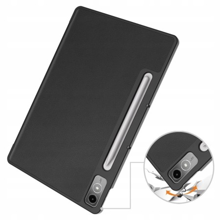 Husa Tableta pentru Lenovo Tab P12 - Microfibra, Auto Sleep/Wake, Protectie Antisoc, Black