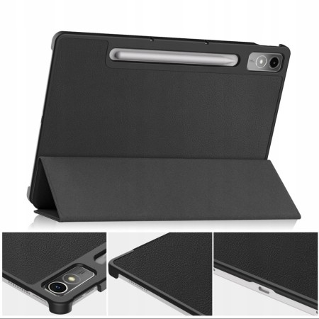 Husa Tableta pentru Lenovo Tab P12 - Microfibra, Auto Sleep/Wake, Protectie Antisoc, Black
