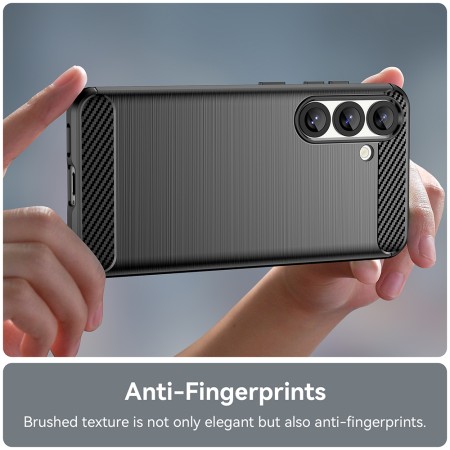 Husa Carbon pentru Samsung Galaxy S25 Edge, Negru