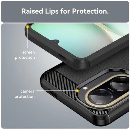 Husa silicon Carbon pentru Xiaomi Redmi A5 4G (Standard), Tech Protects, Negru