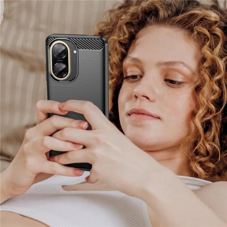 Husa silicon Carbon pentru Xiaomi Redmi A5 4G (Standard), Tech Protects, Negru