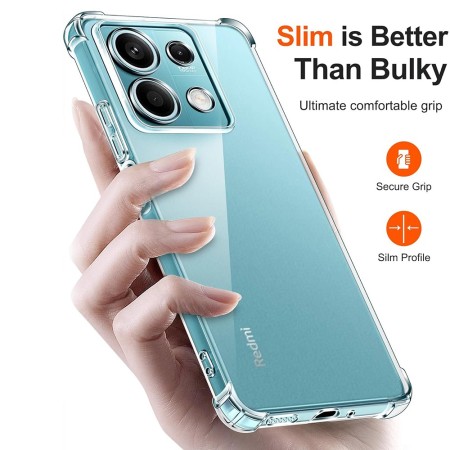 Husa Antisoc pentru Xiaomi Redmi Note 14S, AirBag PRO, 4 Colturi Ranforsate, Clear
