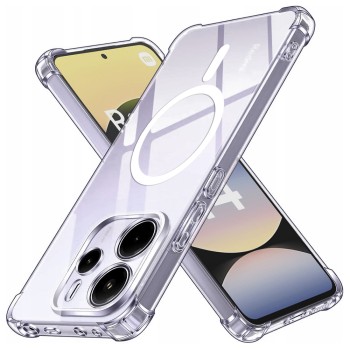 Husa Antisoc pentru Xiaomi Redmi Note 14 4G (Standard), AirBag Magsafe, 4 Colturi Ranforsate, Clear